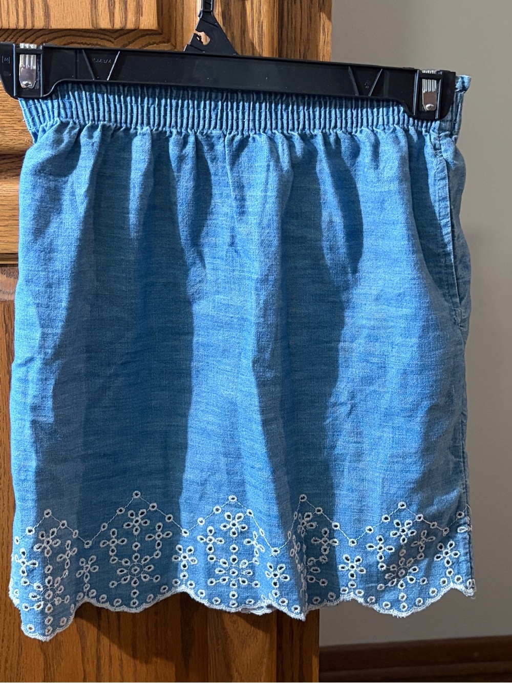 NWT Epic Threads Light Blue Eyelet Hem Mini Skirt girls size 7/8